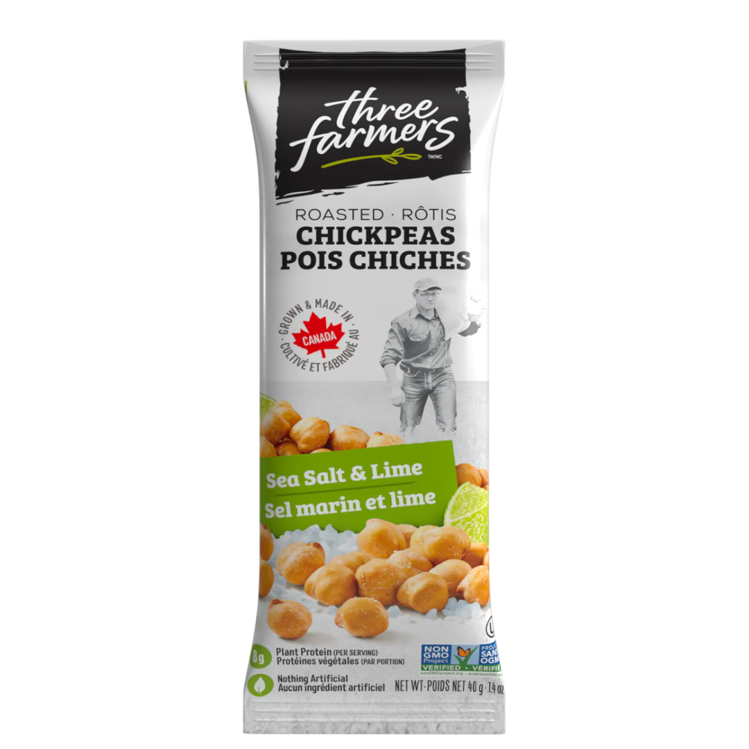 Three Farmers Pois Chiches Sel Marin et Lime Format Collation / 40g