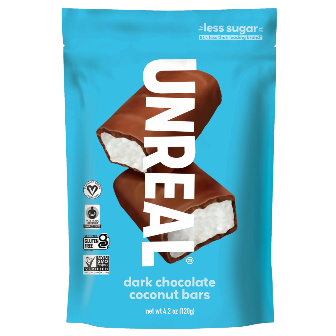 Unreal barres au chocolat noir et à la noix de coco / 120g