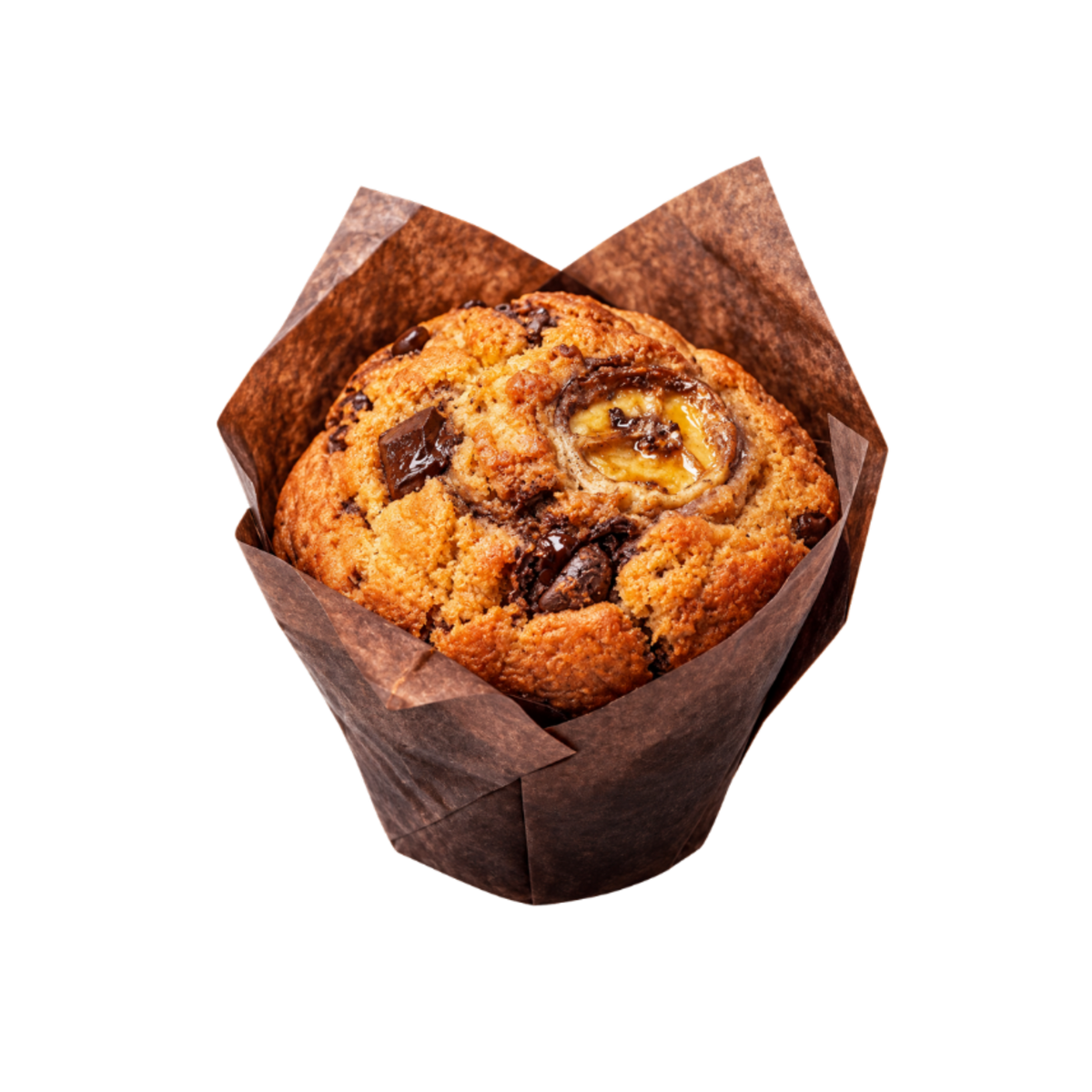 Muffin à la banane et aux pépites de chocolat