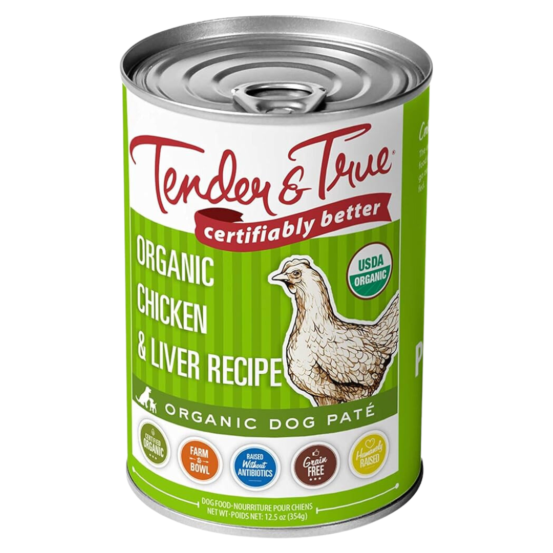 Tender And True Organic Chicken & Liver Dog Food / 354g