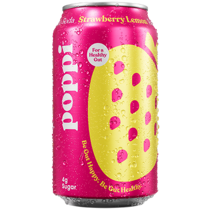 Poppi Strawberry Lemon Prebiotic Soda / 12-pack