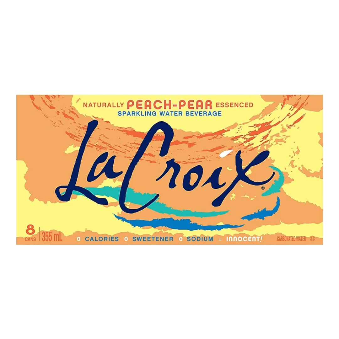 La Croix Eau Pétillante Pêche Poire / Paquet de 8