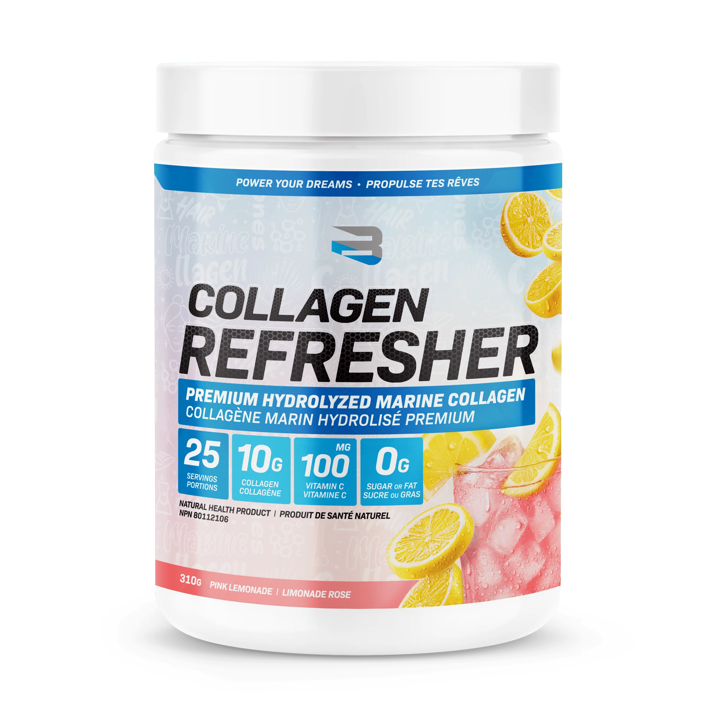Collagen Refresher Collagène Marin Hydrolisé Premium Limonade Rose / 310g