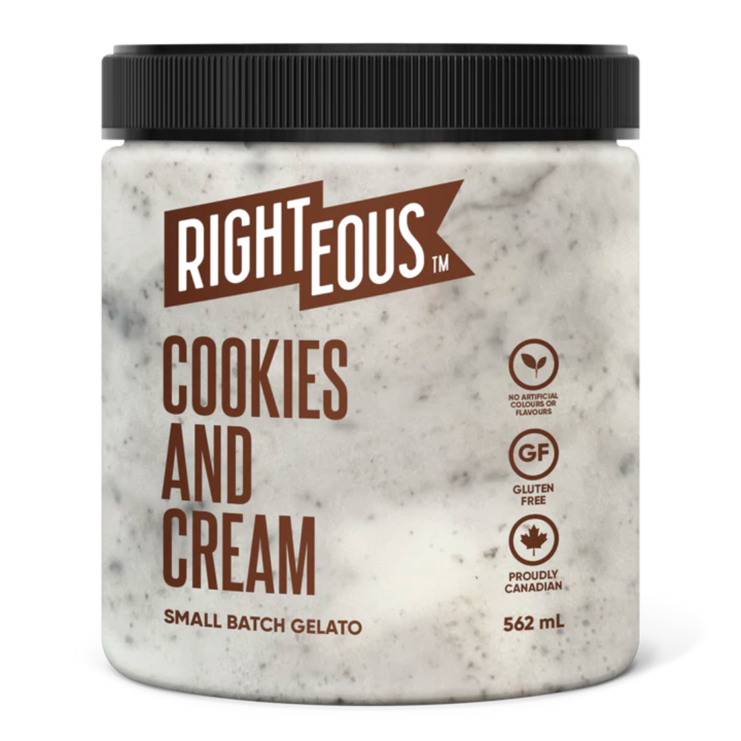Righteous Cookies And Cream Gelato / 562ml