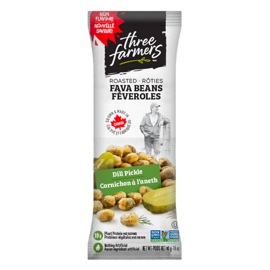 Three Farmers Fava Beans Dill Pickle Snack Packs / 40g