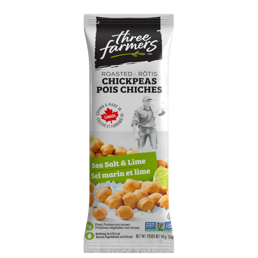 Three Farmers Pois Chiches Sel Marin et Lime Format Collation / 40g