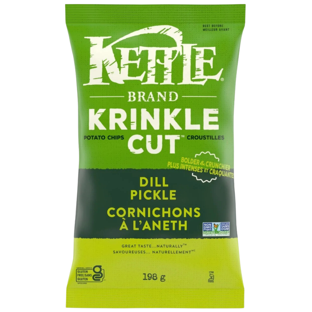 Kettle Dill Pickle Krinkle Kut Chips / 198g