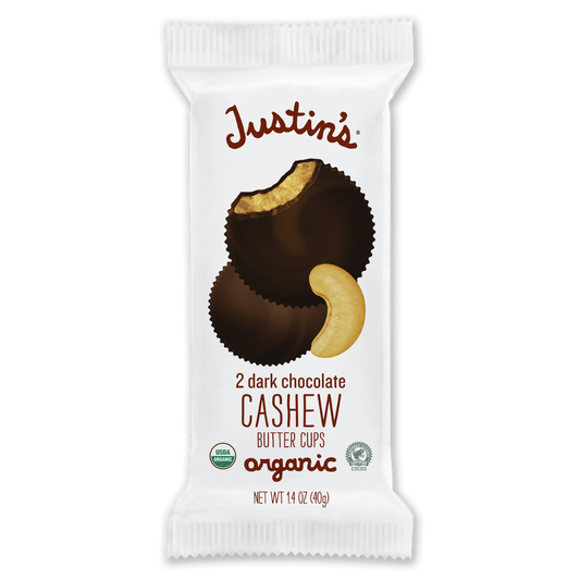 Justin's Coupes de beurre de cajou et chocolat noir / 40g
