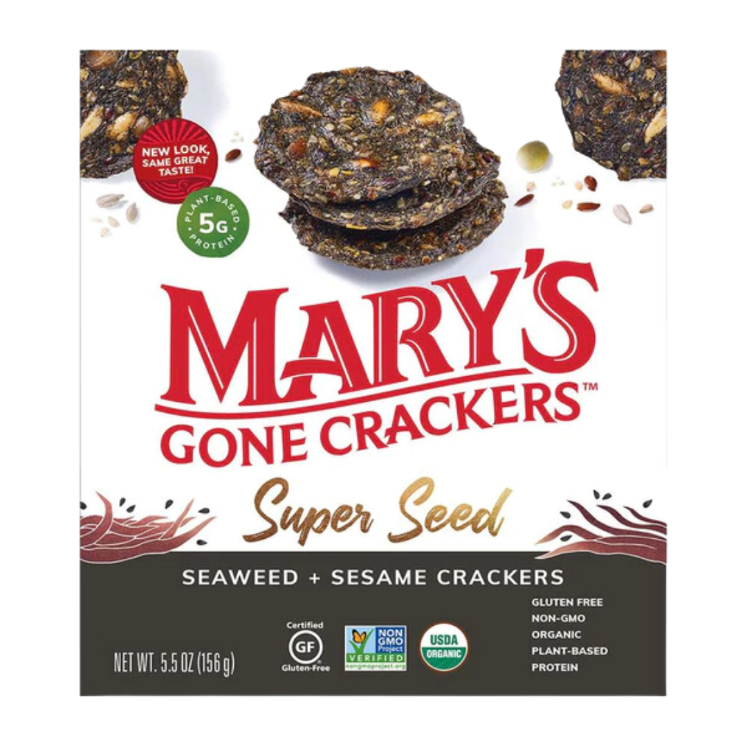 Mary's Superseed Seaweed Black Sesame Crackers / 156g