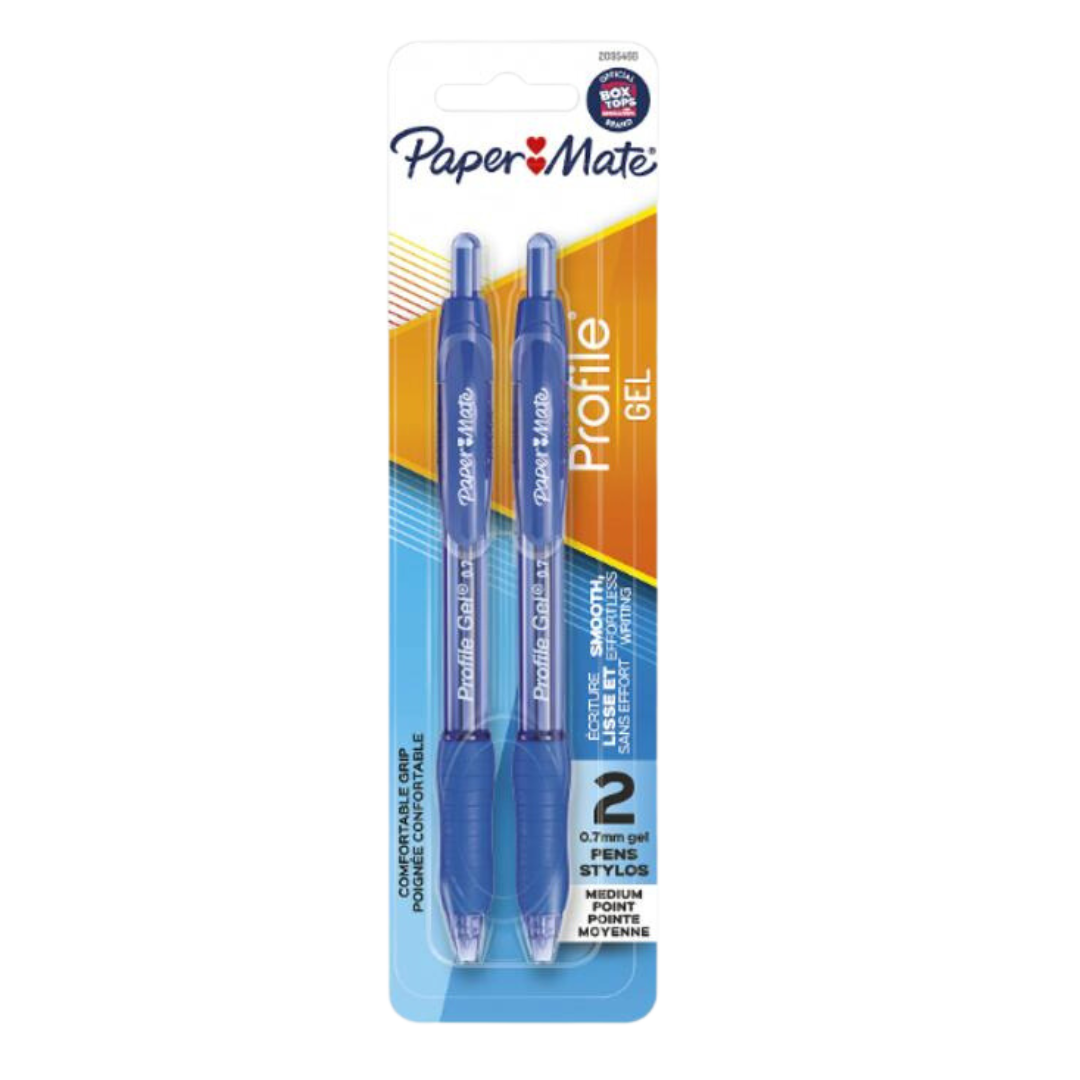 Papermate Profile Gel Medium Point 0.7mm Blue Pens/ 2ct