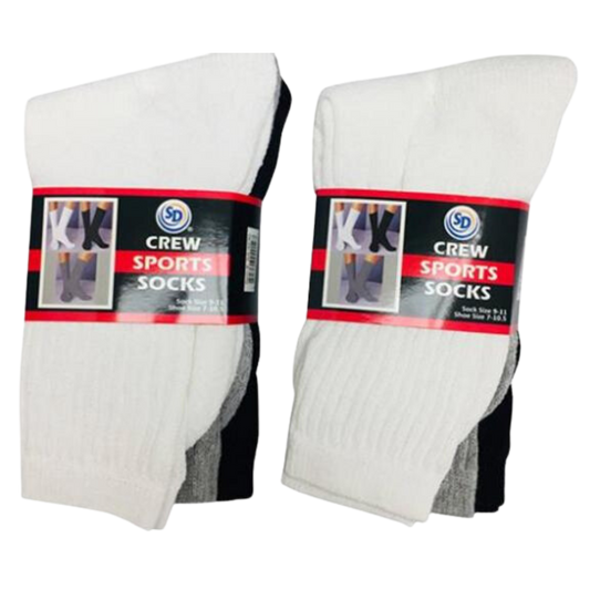 SD CREW SPORTS SOCKS ASSORTED 9-11 /3 PAIRS