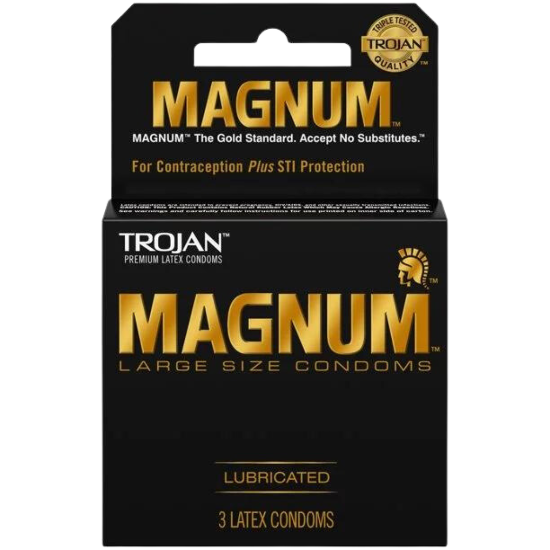 Trojan Magnum Grands condoms en latex lubrifiés originaux/3ct
