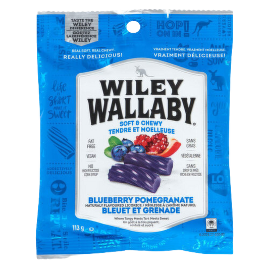 Wiley Wallaby Réglisse Bleuet et Pomme Grenade / 113g