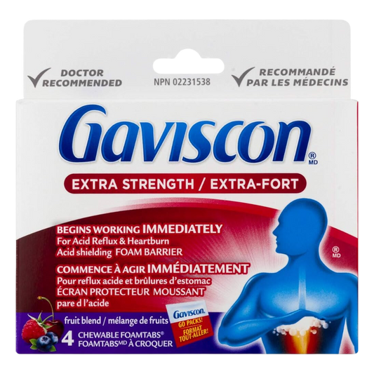 Gaviscon Extra Strength Fruit Blend Chewable Foamtabs/4ct