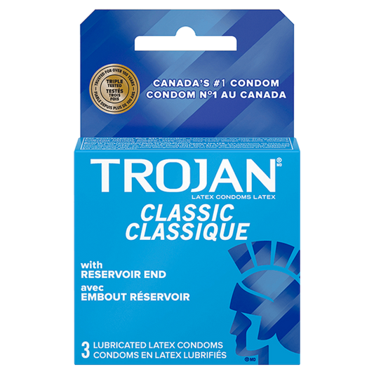 Trojan condoms en latex lubrifiés classiques/ 3ct