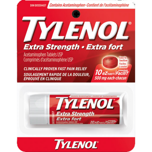 Tylenol Extra Fort EZtabs Comprimés d'acétaminophène USP /500mg 10ct