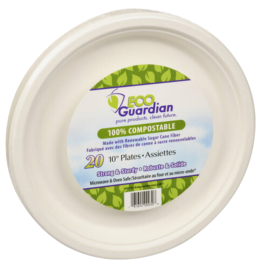 Eco Guardian Assiettes compostables 10'' / 20ct