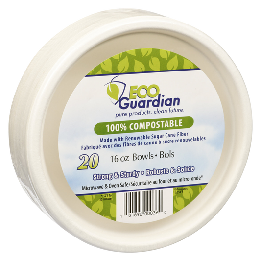 Eco Guardian Bols compostables de 16 oz / 20 ct