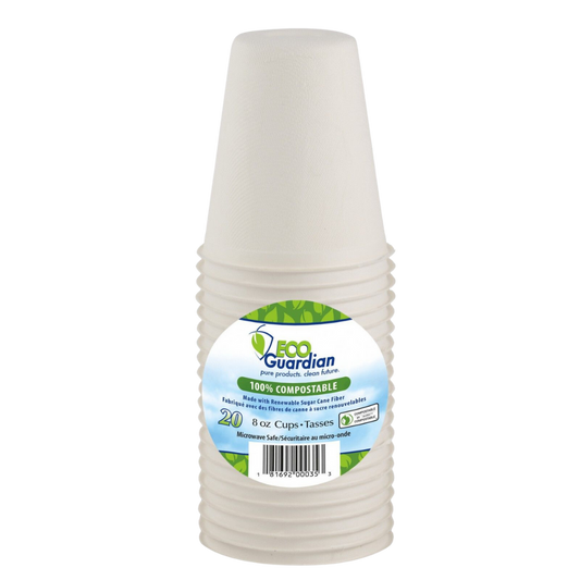 Eco Guardian Gobelets compostables de 8 oz / 20 ct