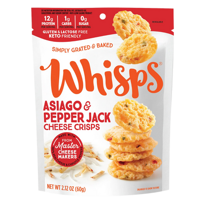 Whisps Asiago Pepper Cheese Crisps / 60g