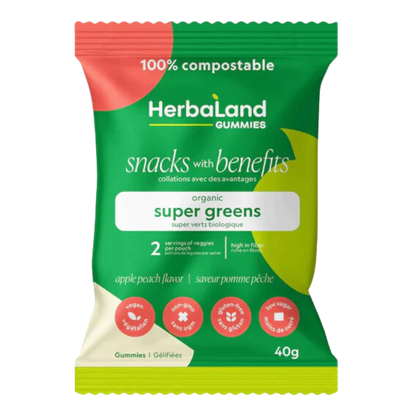 Herbaland Super Greens Apple Peach Gummies / 40g