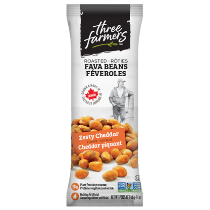 Three Farmers Fava Beans Zesty Cheddar Snack Pack / 40g