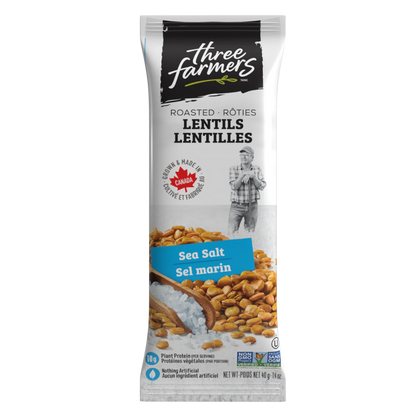 Three Farmers Lentils Sea Salt Snack Packs / 40g
