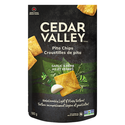 Cedar Valley Garlic & Herb Pita Chips / 180g