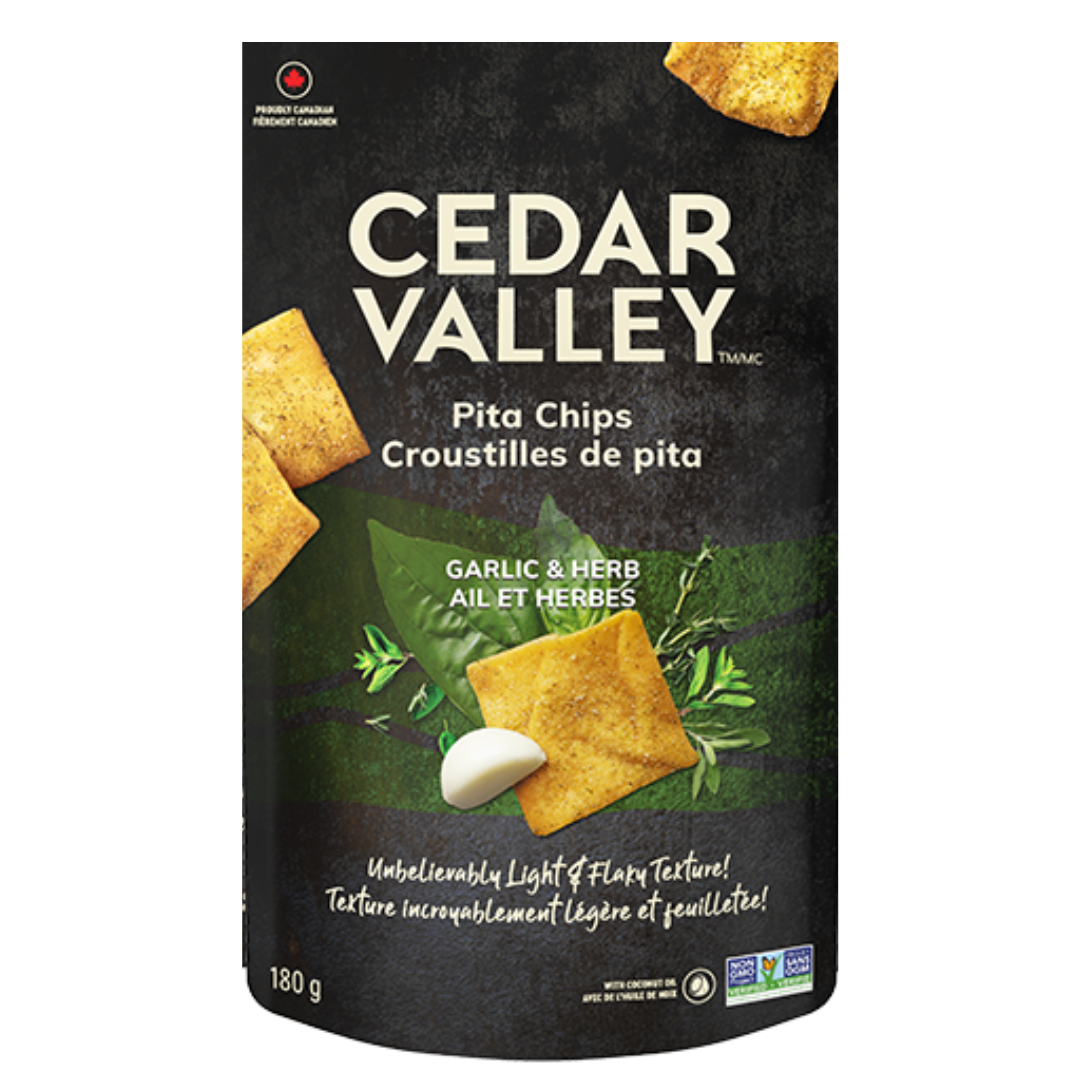 Cedar Valley Croustilles de pita à l'ail et aux fines herbes / 180g