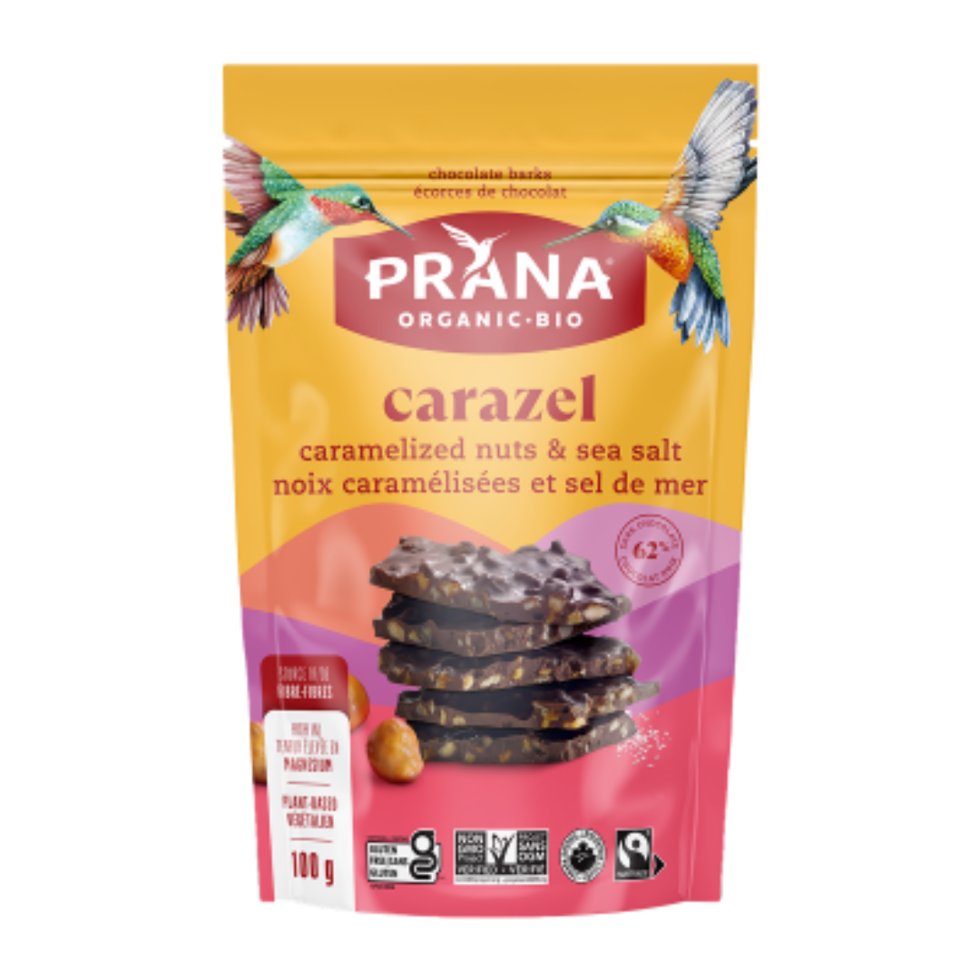 Prana Carazel Caramelized Nuts With Sea Salt Chocolate Bark / 100g