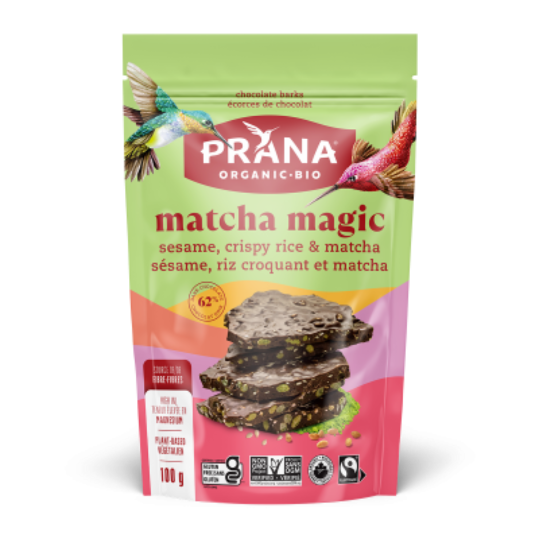 Prana Magic Écorce de chocolat noir au Matcha / 100g