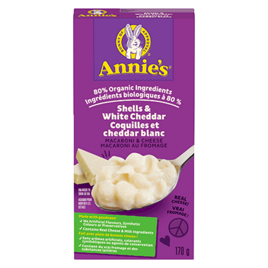 Annie's Macaroni au fromage coquilles et cheddar blanc / 170g