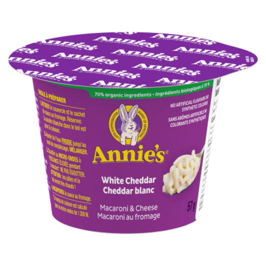 Annie's Coupe de macaroni au fromage et au cheddar blanc / 57g