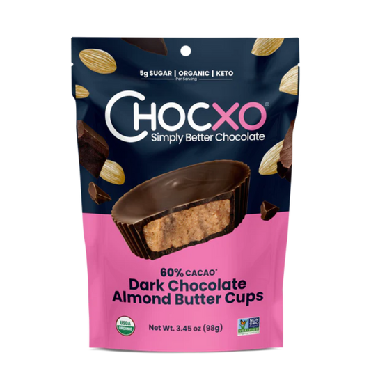 Chocxo Coupes de chocolat noir 60% au Beurre d'amandes en sachet / 98g