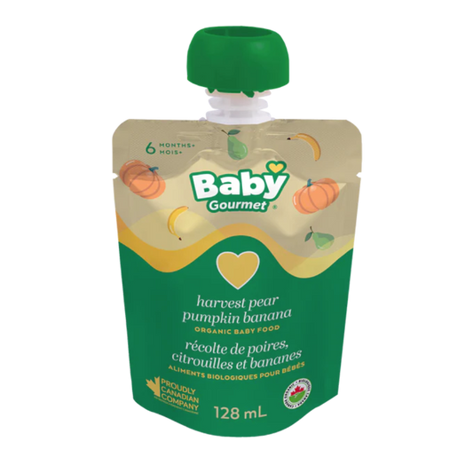 Baby Gourmet Pochette Stg1 Récolte Poire Citrouille Banane / 128 ml