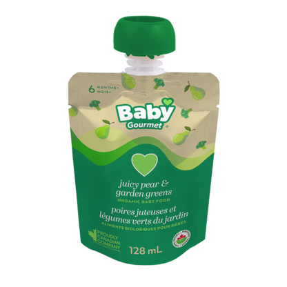 Baby Gourmet Foods Stg1 juicy Pear & garden Greens Pouch / 128ml