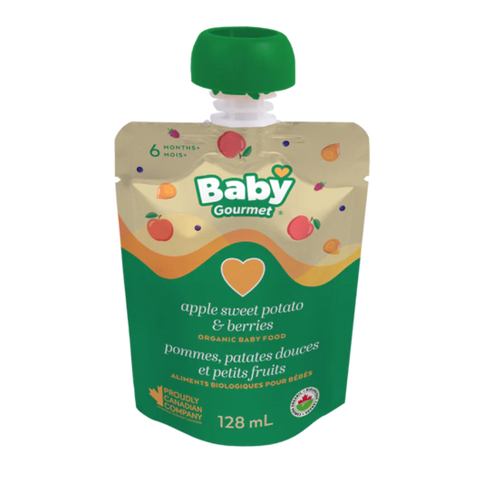 Baby Gourmet Pochette Stg2 Pomme Patate douce Baies / 128 ml