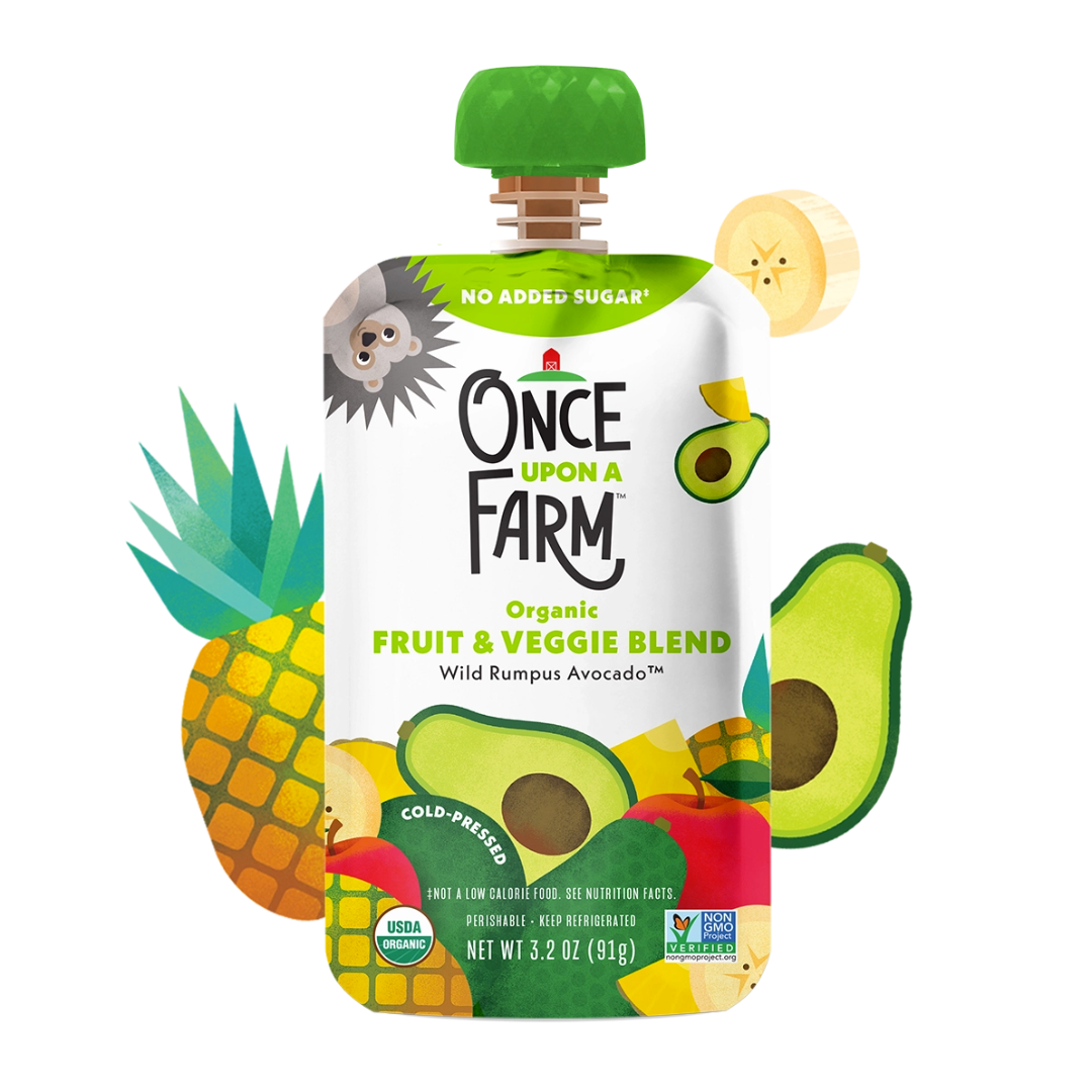 Once Upon A Farm Sachet Ananas Banane Avocat et Menthe / 85ml