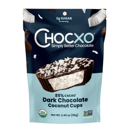 Chocxo Dark Chocolate Coconut Cups / 98g