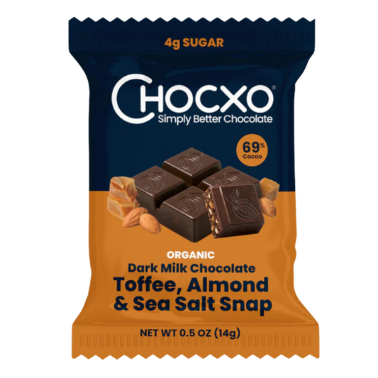 Chocxo Chocolat Noir Caramel, Amandes et Sel Marin Unité / 14g