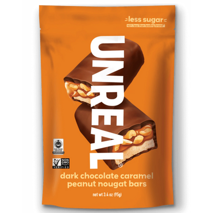 Unreal Dark Chocolate Caramel Peanut Butter Nougat Bar Bag / 94g