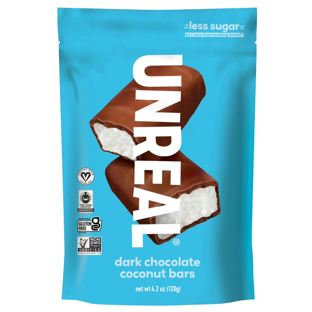 Unreal Dark Chocolate Coconut Bars Bag / 120g