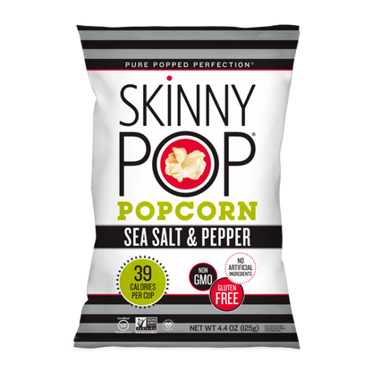 Skinny Pop Maïs soufflé au sel de mer et au poivre noir / 125g